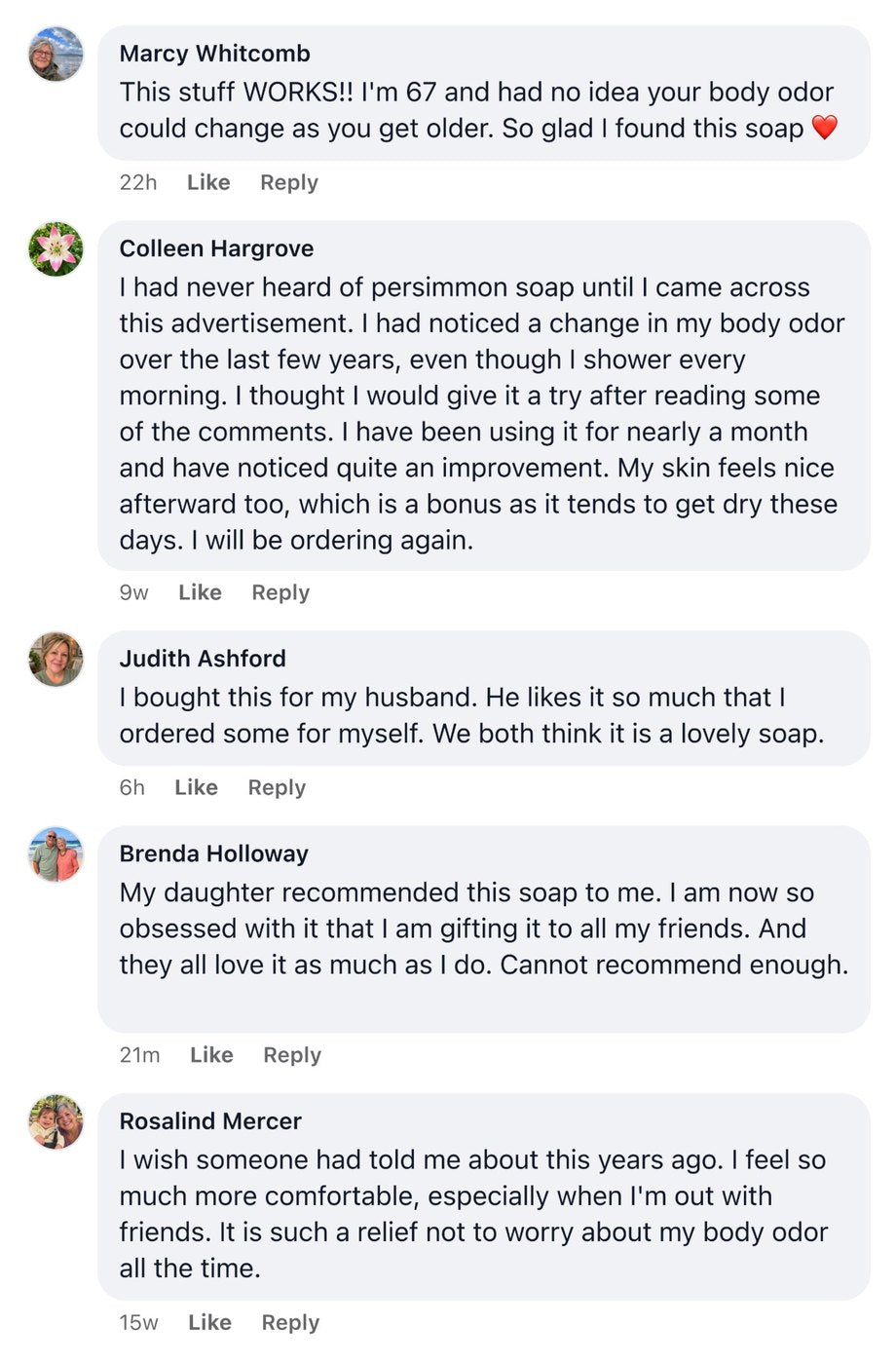 Customer comments about Freddie Persimmon Soap